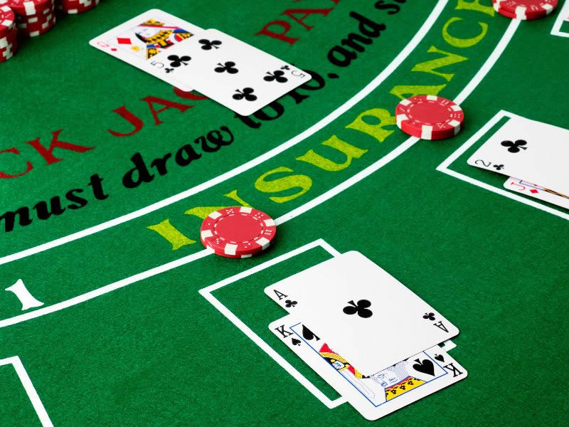 A Blackjack win of Ace and King at a Blackjack table in the UK